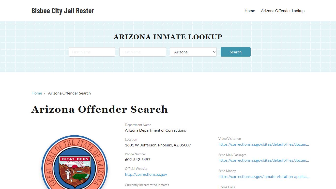 Arizona Offender Lookup, City Jail Records Search